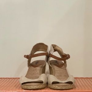 Braided Brown/Tan/Gold Wedge Heel